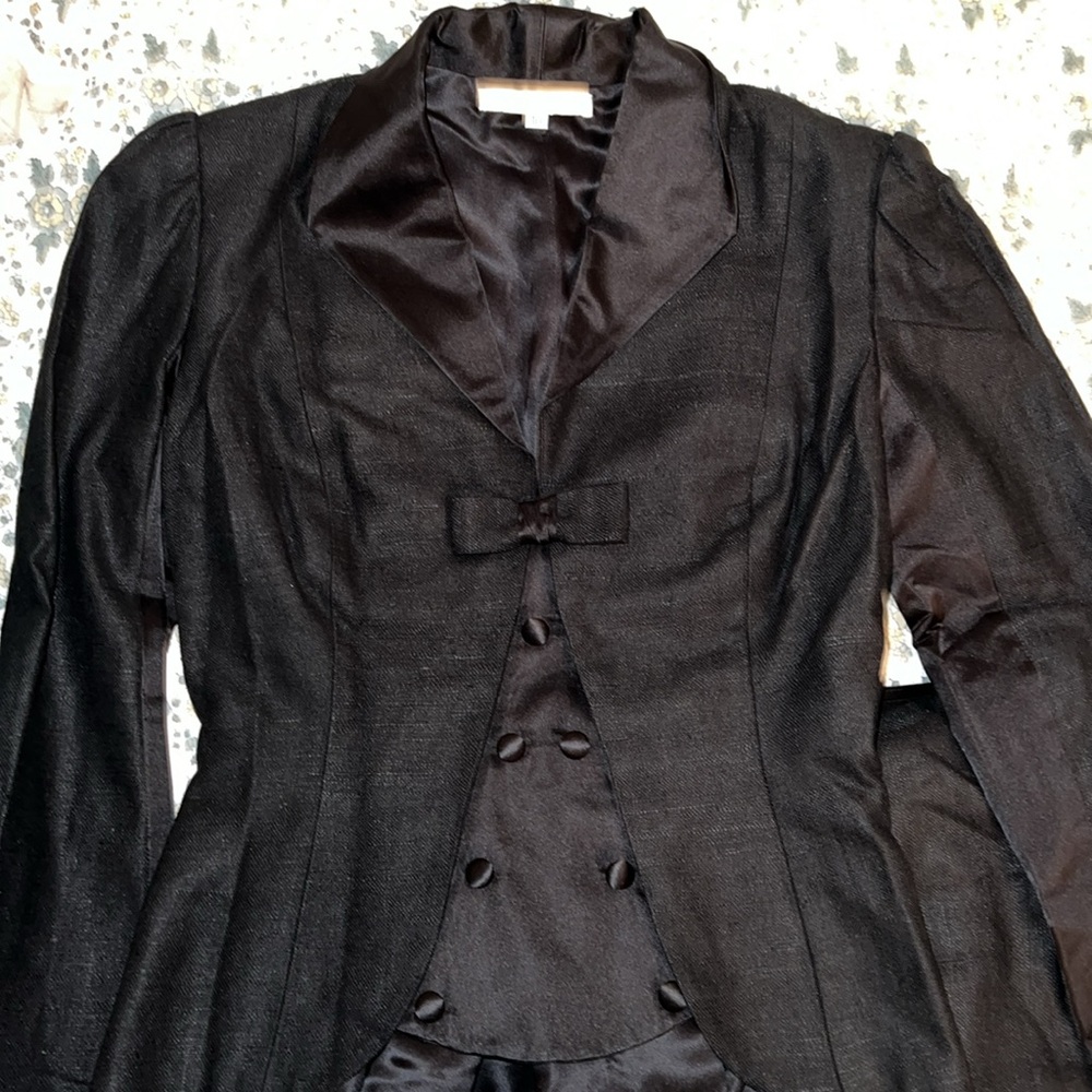 Rodarte Vintage black tie formal skirt suit Silk 10 PRISTINE never worn